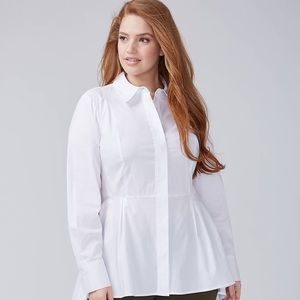 Lane Bryant high low blue blouse sz 14/16-NWT